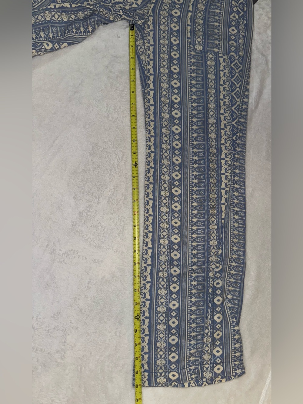 Cali 1850 Printed Linen Pull On Drawstring Beach Pants in Blue Size Small NWT - Picture 9 of 9